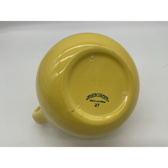 Franciscan Vintage Yellow Ball Pitcher with Ice Lip Made in California 1949-1953 - Picture 11 of 12